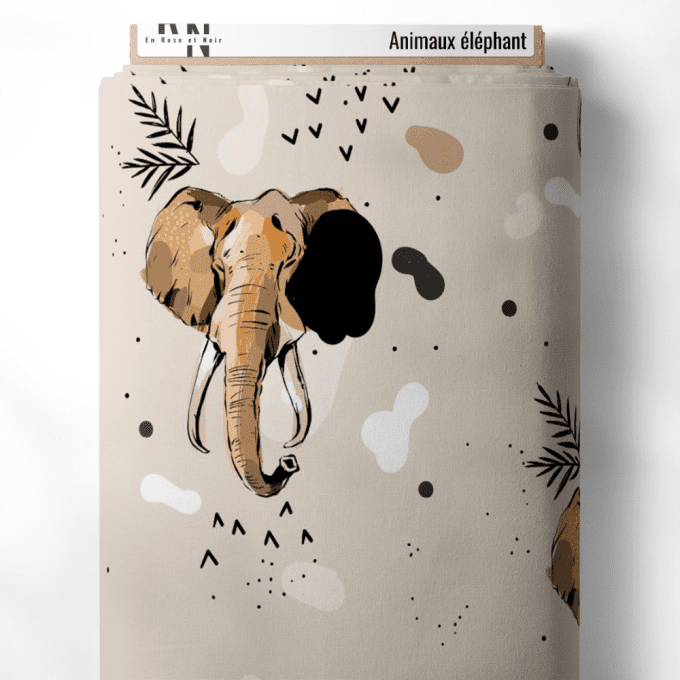 Tissu animaux éléphant