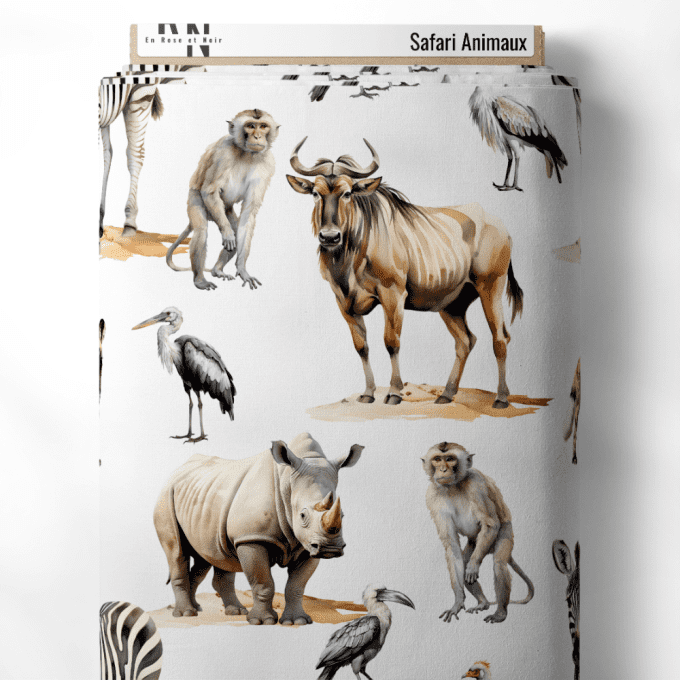 Tissu safari animaux
