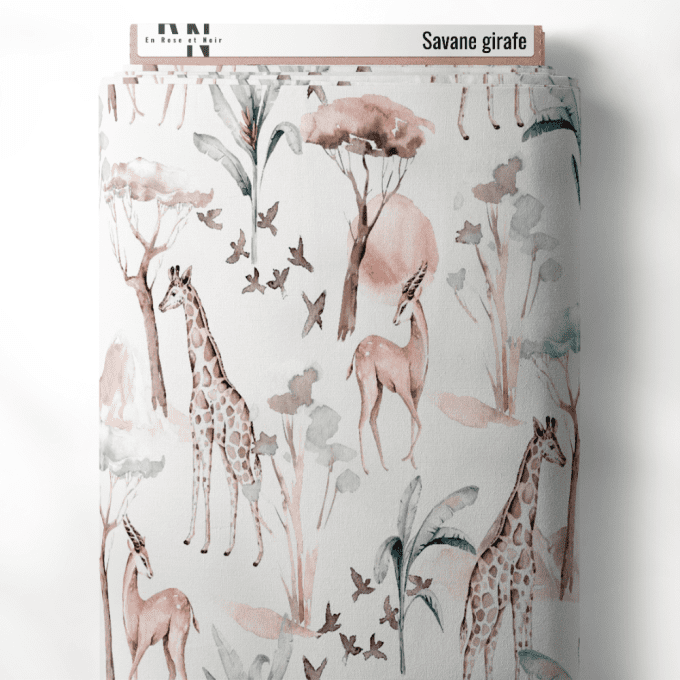 Tissu savane girafe
