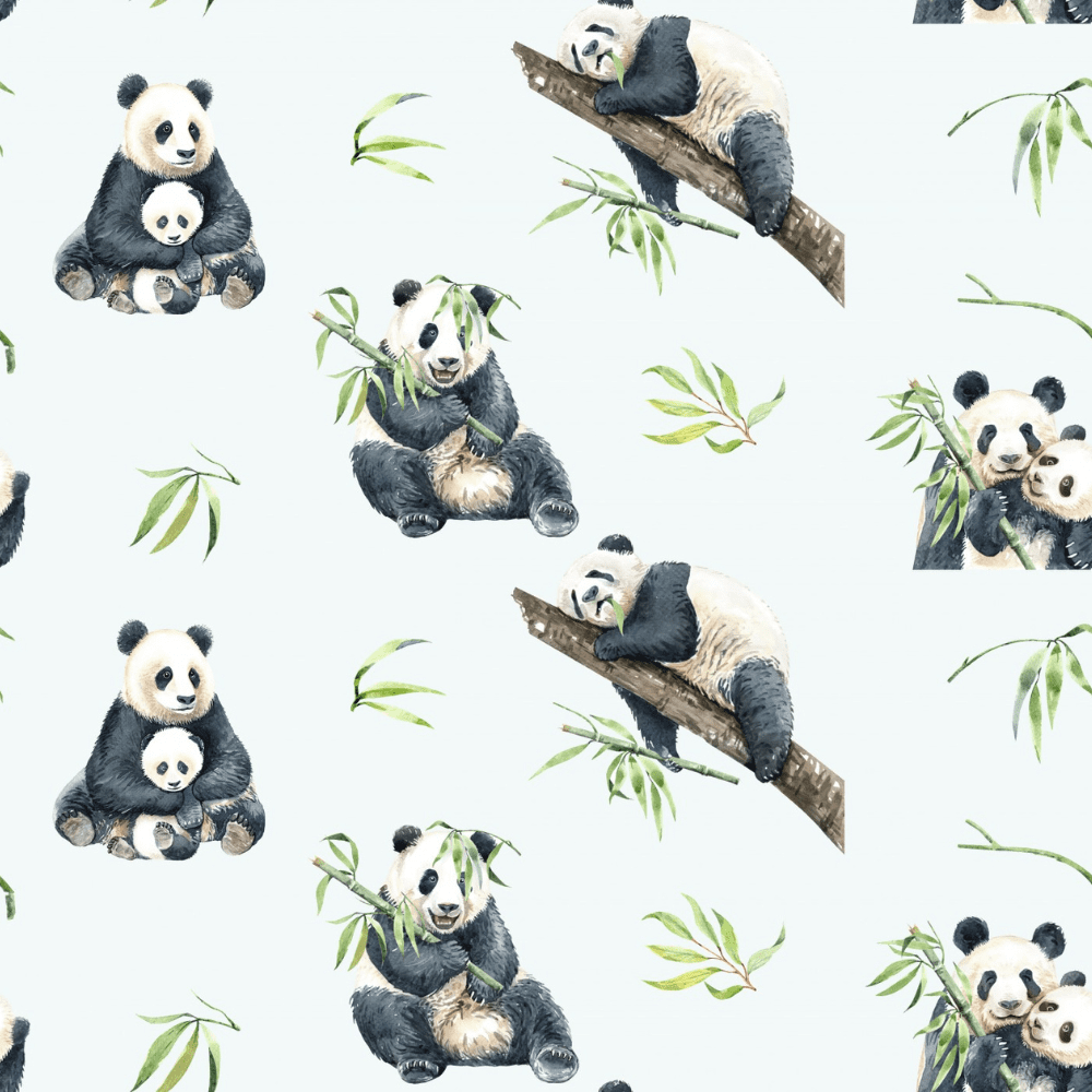 Tissu panda et bébé
