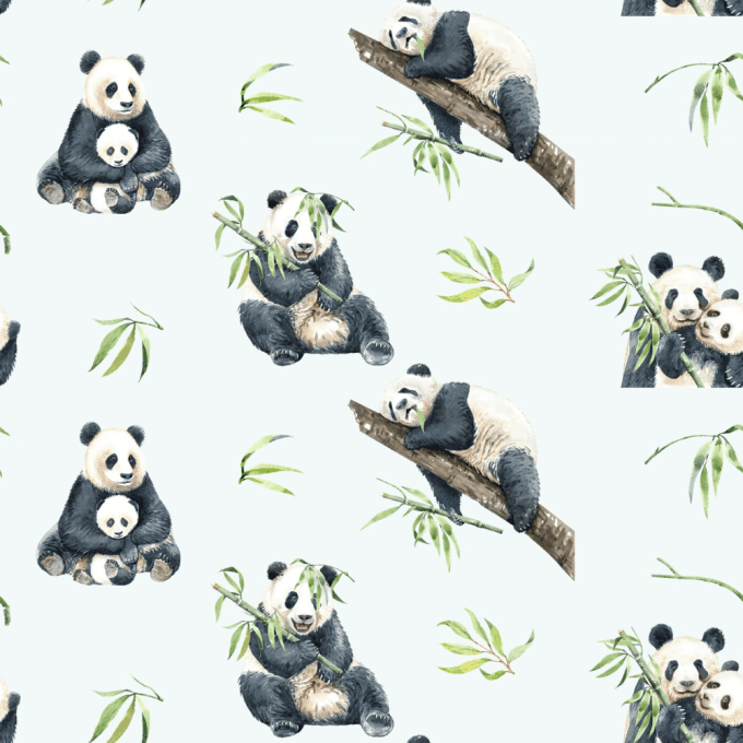 Tissu panda et bébé