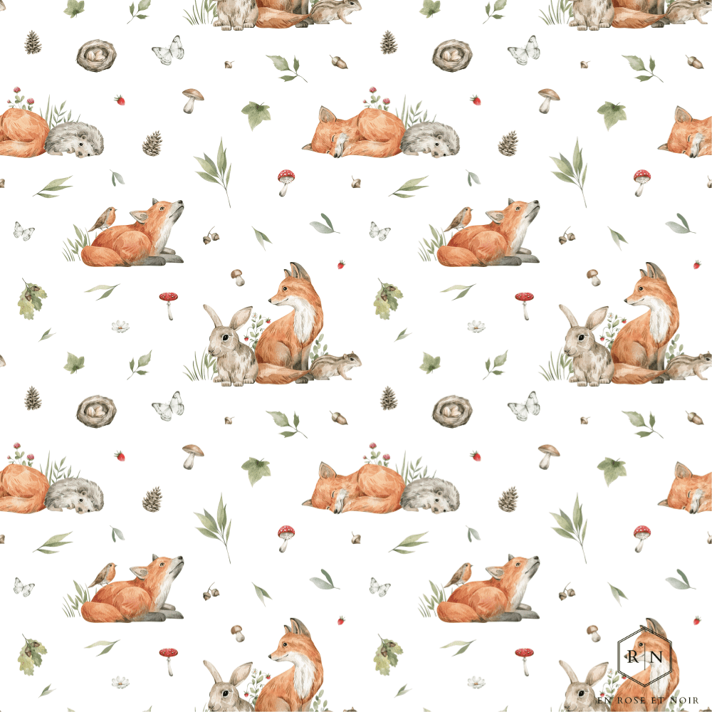 Tissu bébés renards