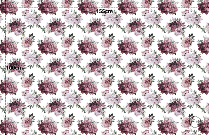 Tissu fleurs violettes